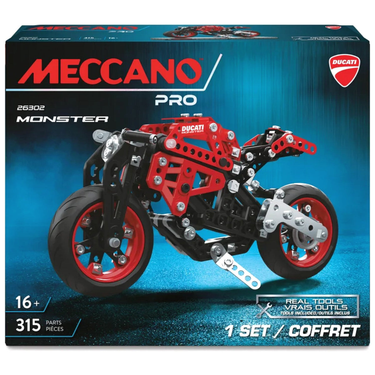 Meccano - Pro Ducati Monster 315 Pieces Model 26302 Scale 1:12