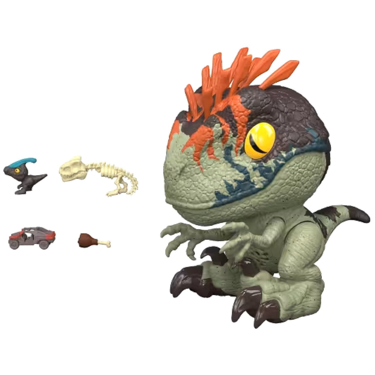 Jurassic World - Fierce Feeder Velociraptor Dinosaur with Swallow and Spit Interactive Feature - Mattel - Mattel