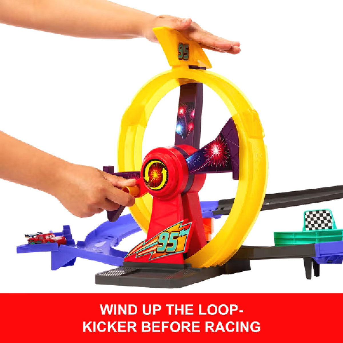 Disney Pixar - Cars Race To Celebrate Lightning McQueen Celebration Raceway Playset - Mattel