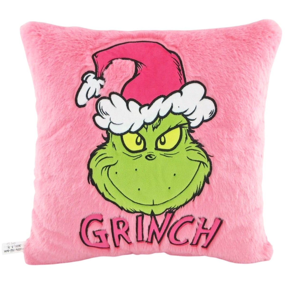Cotton Candy - Xmas Dr. Seuss The Grinch with Pink Hat Plush Cushion - Christmas