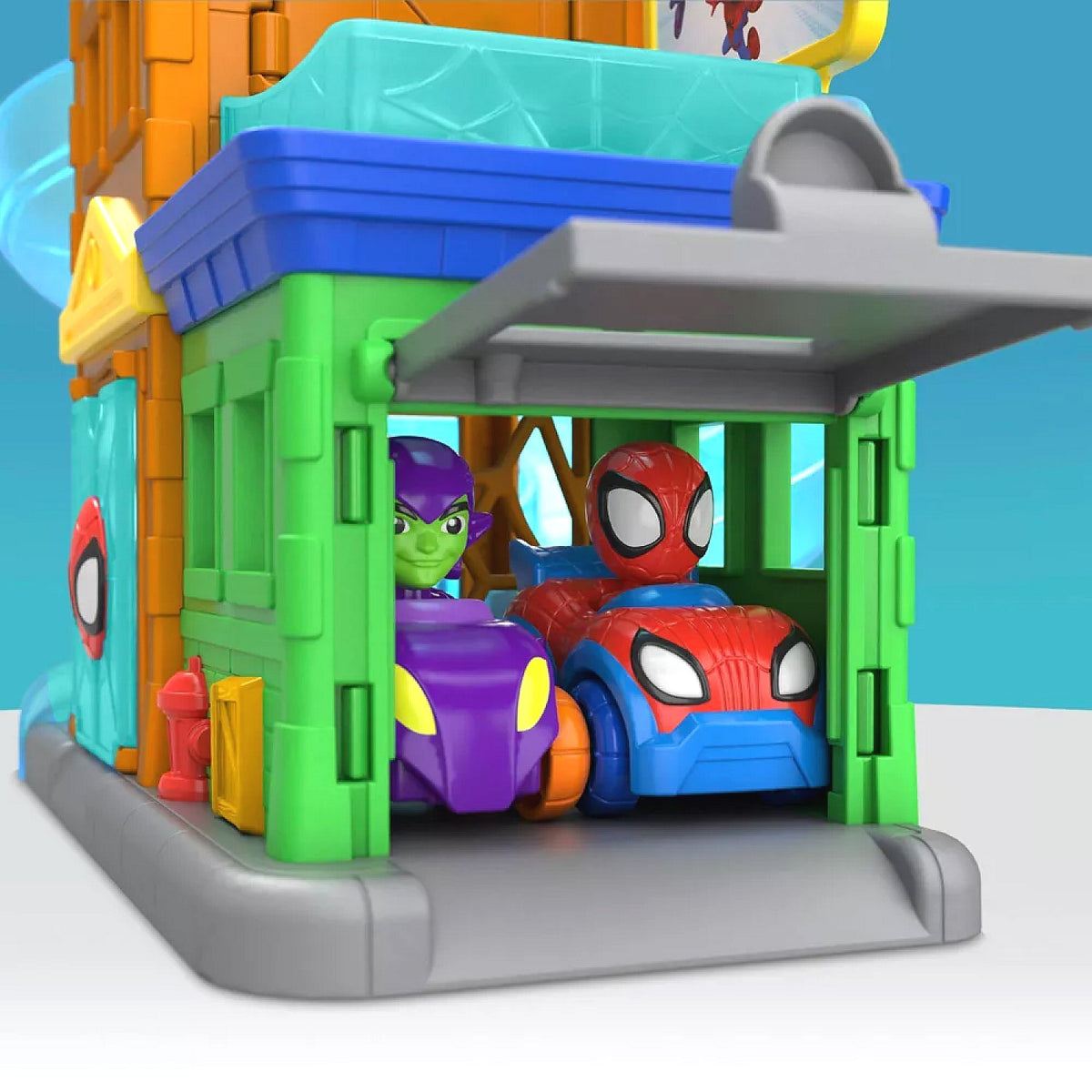 Marvel - Spidey and His Amazing Friends SuperRollers Webcity Playset Action Figure - Hasbro