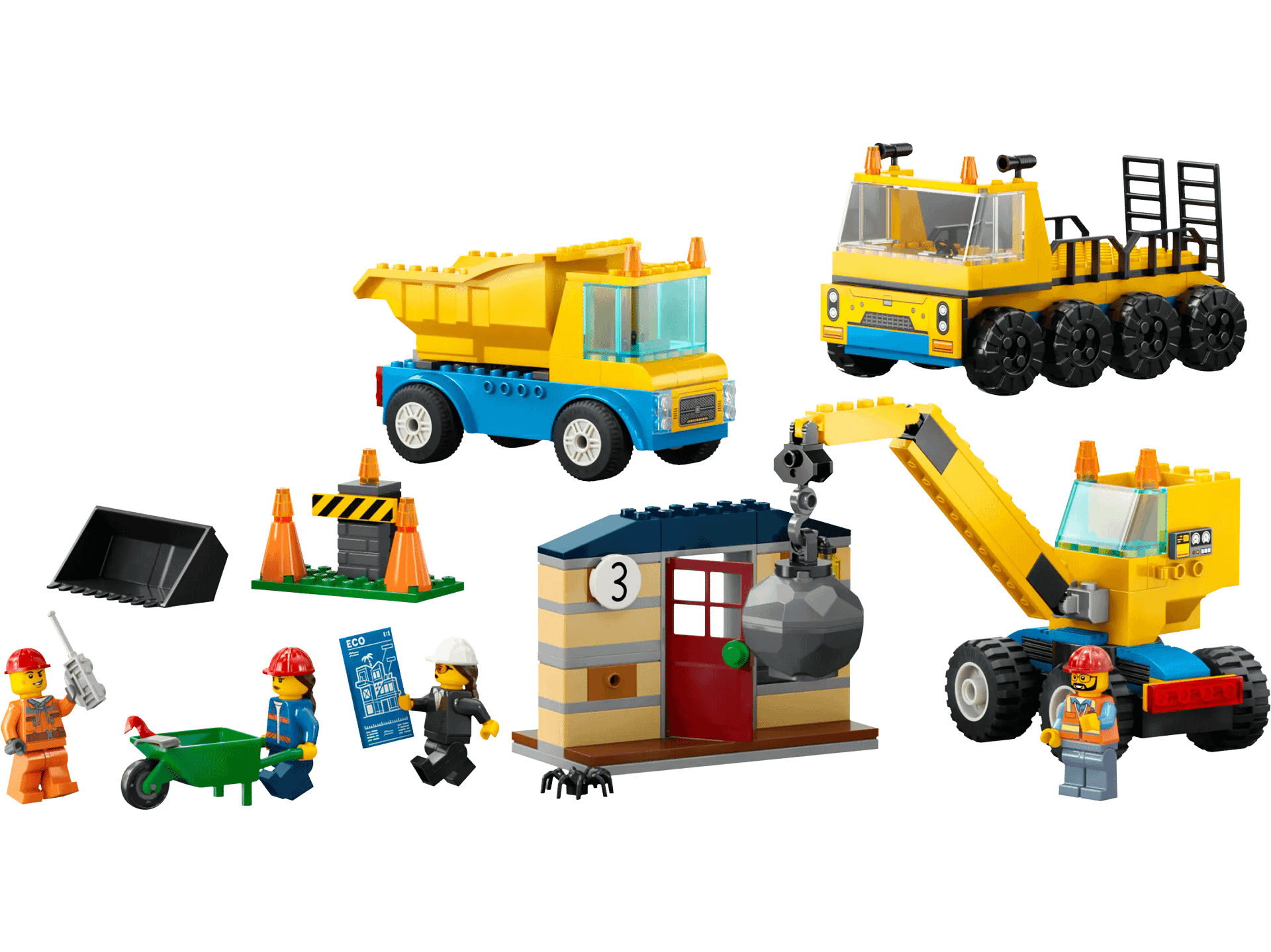 LEGO® 60391 Construction Trucks and Wrecking Ball Crane - City 4+