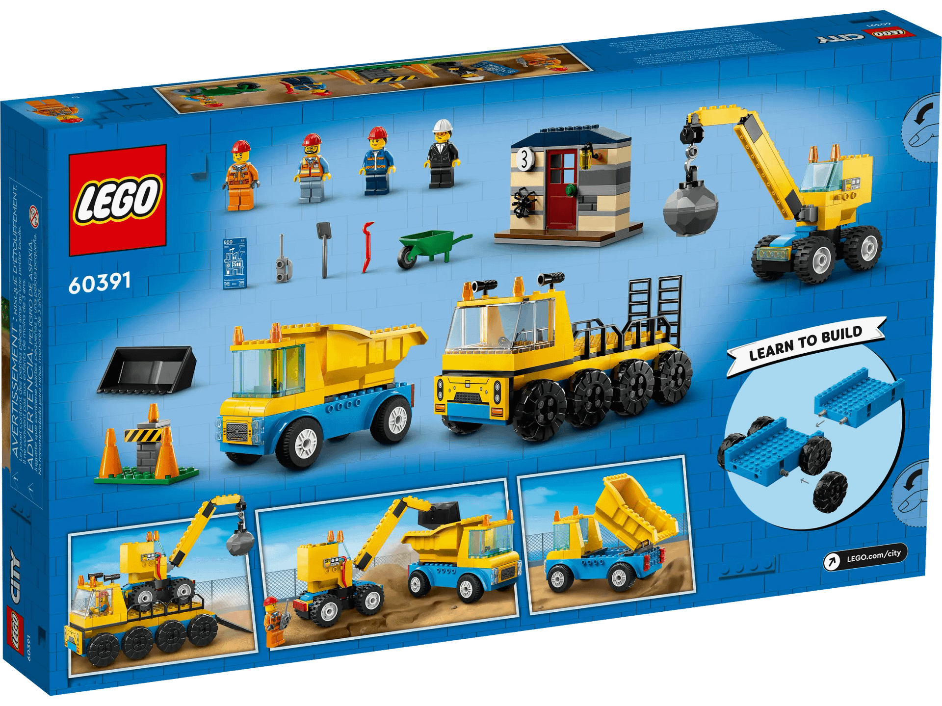 LEGO® 60391 Construction Trucks and Wrecking Ball Crane - City 4+