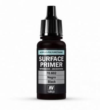 VALLEJO ACRYLIC POLYURETHANE - PRIMER  BLACK 70602