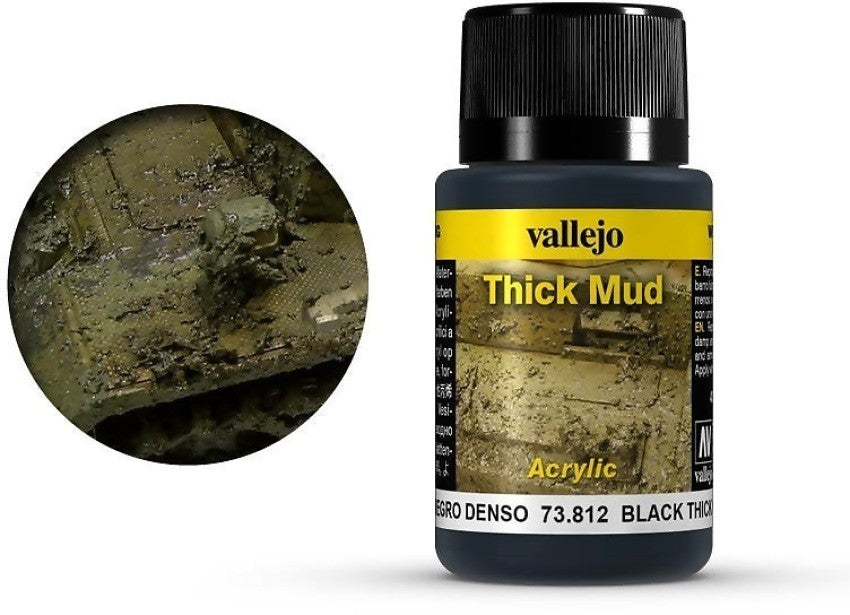 VALLEJO WEATHERING EFFECTS BLACK THICK MUD 40ML