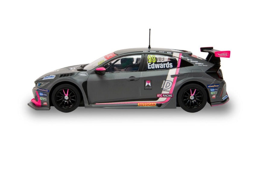 Scalextric - C4317 Honda Civic Type R BTCC 2021 Jade Edwards slot car also suits Carrera