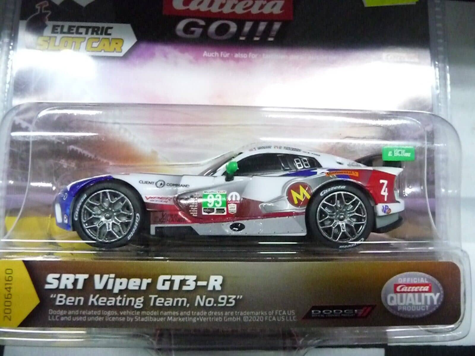 Carrera - Go SRT Viper GT-3 Ben Keating Team, No93 Scale 1:43