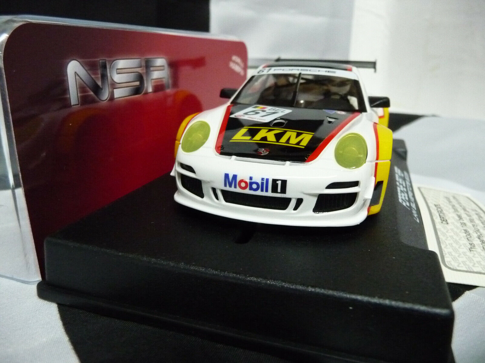 NSR - 1:32 0055AW Porsche 997 GT3 LKM S/stone 2009 No.61 slot car also suits scalextric/carrera