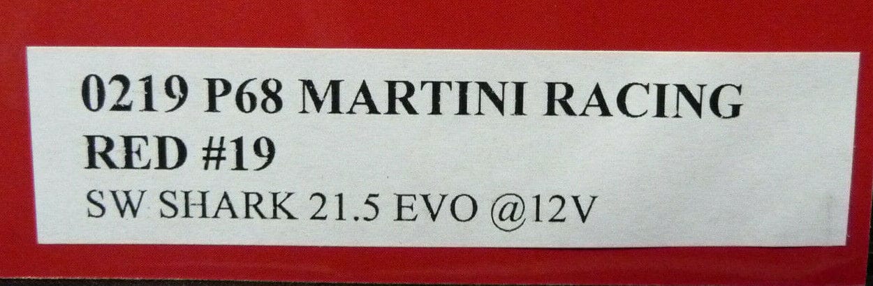 NSR - 1:32 0219SW P68 FORD Martini Racing RED No.19 slot car also suits scalex/carrera