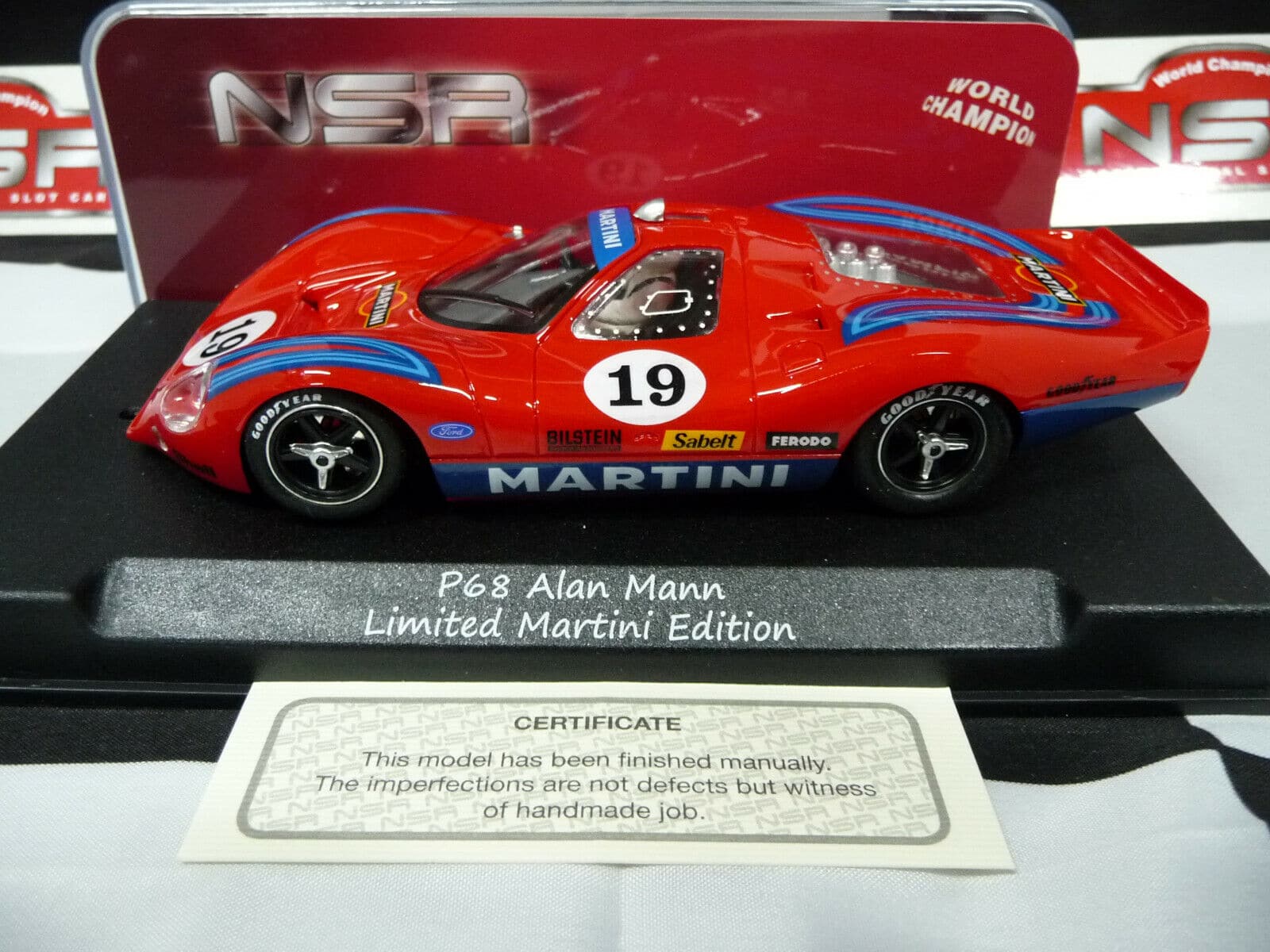 NSR - 1:32 0219SW P68 FORD Martini Racing RED No.19 slot car also suits scalex/carrera