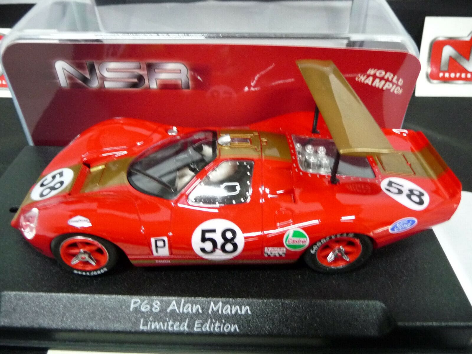 NSR - 1:32 1146SW P68 BOAC 500 A.Mann 1969 No.58 slot car also suits scalex/carrera