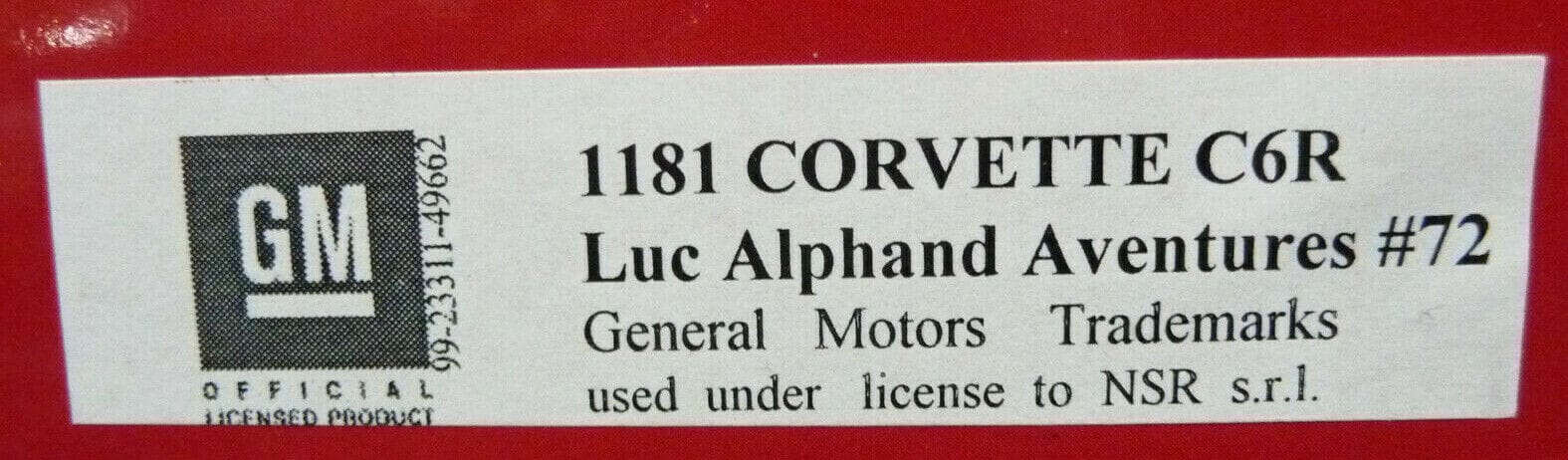 NSR - 1:32 1181AW Corvette C6R Luc Alphand Adventures No.72 scalextric/carrera