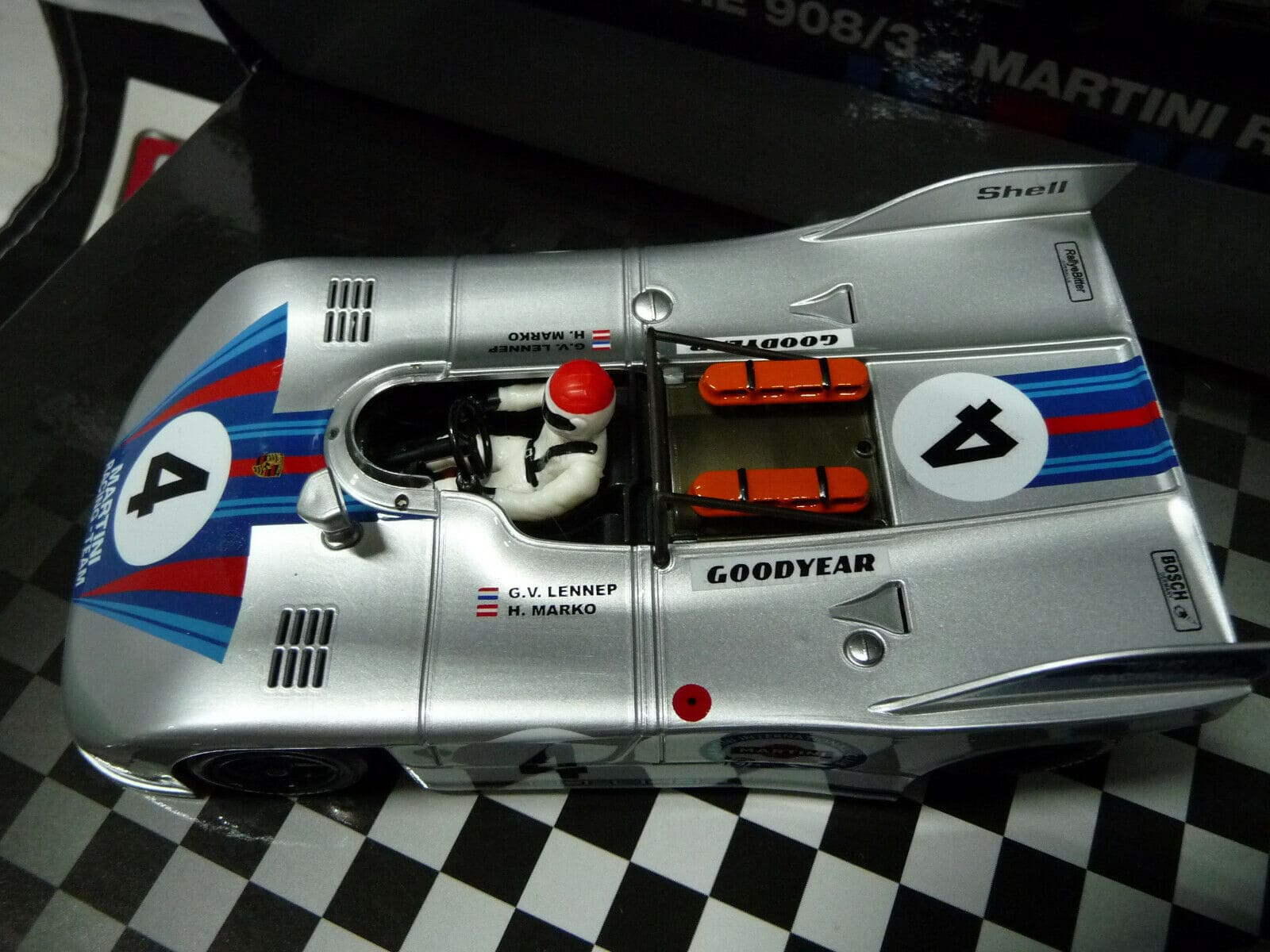NSR - 1:32 SET10 Porsche 908/3 1000km Nurburgring 71 Martini slot car also suits Scalex/Carrera