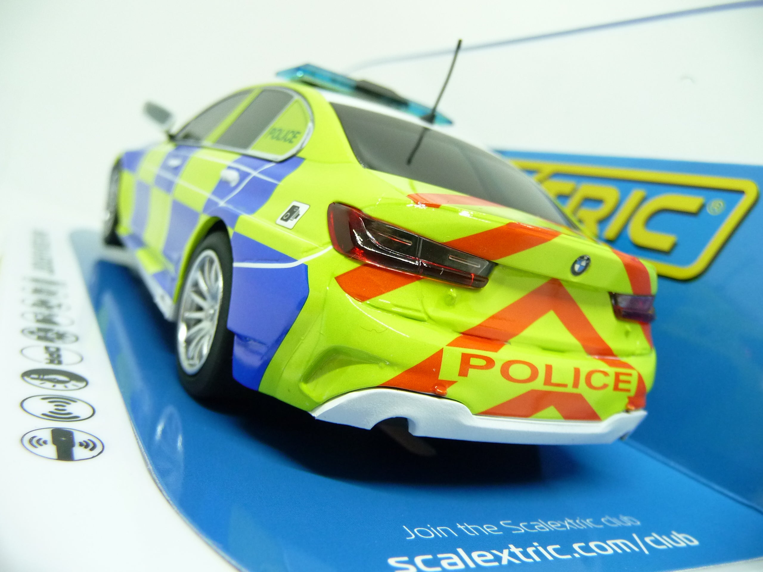 Scalextric - C4165 BMW 330i M Sport Police Edition slot car also suits Carrera