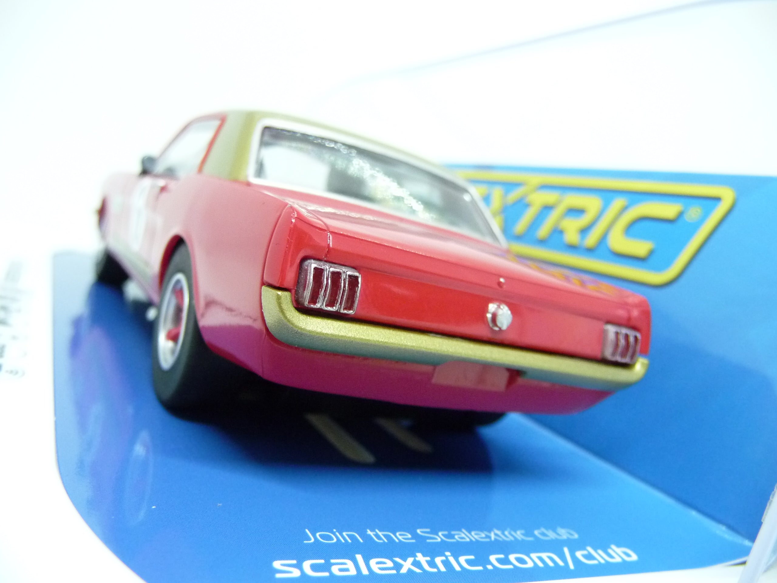 Scalextric - C4339 Ford Mustang Alan Mann Henry Mann and Steve Soper slot car also suits Carrera