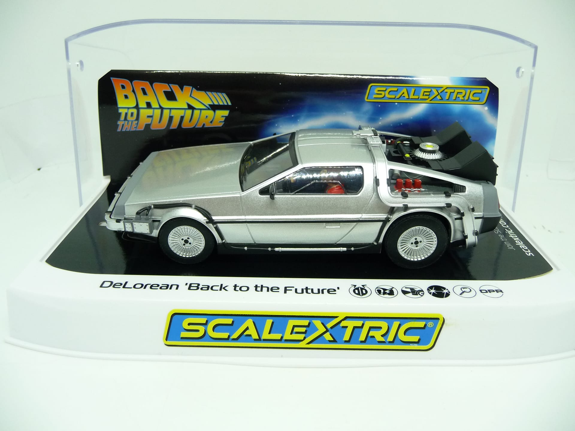 Scalextric - C4117 Delorean - 'Back to the Future slot car also suits Carrera