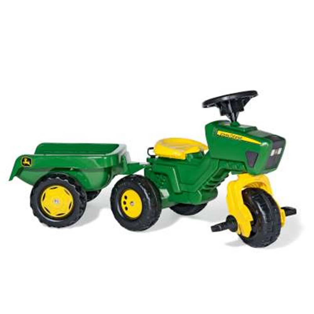 ROLLY KID - JOHN DEERE PEDAL TRIKE WITH TRAILER