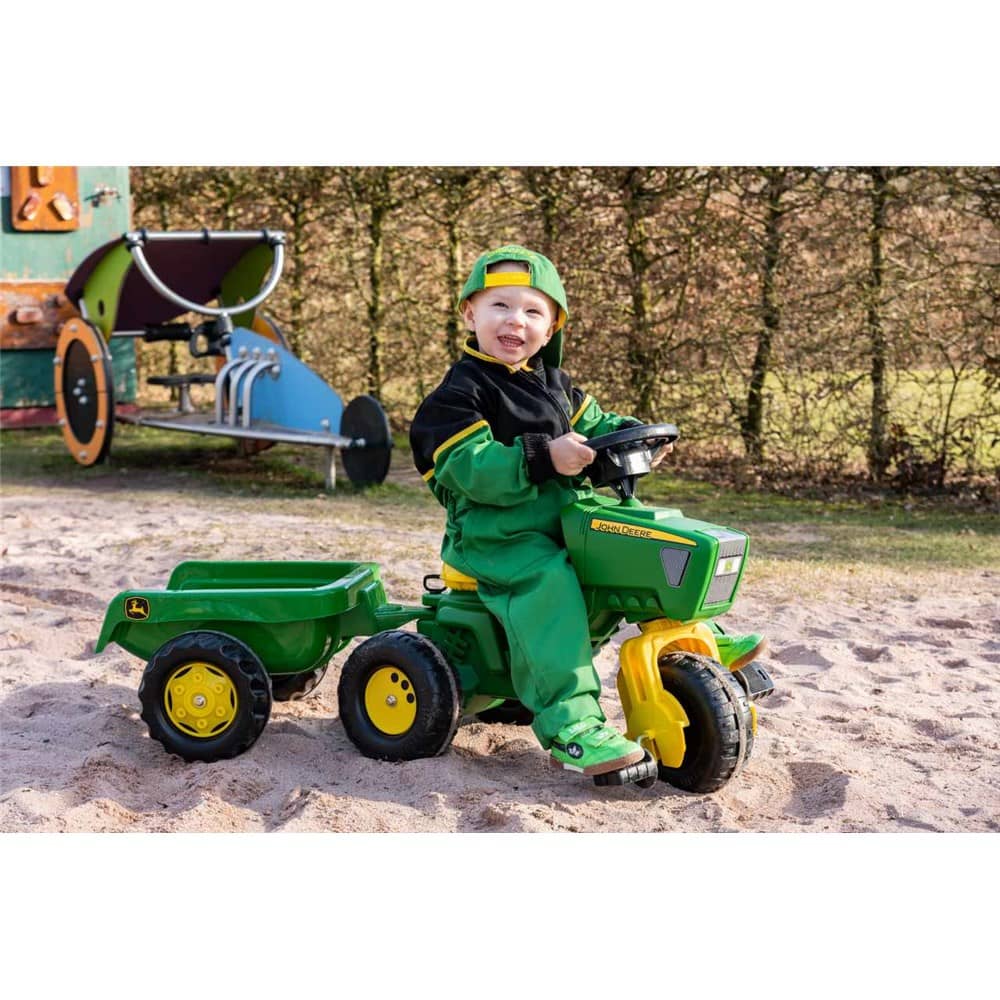 ROLLY KID - JOHN DEERE PEDAL TRIKE WITH TRAILER