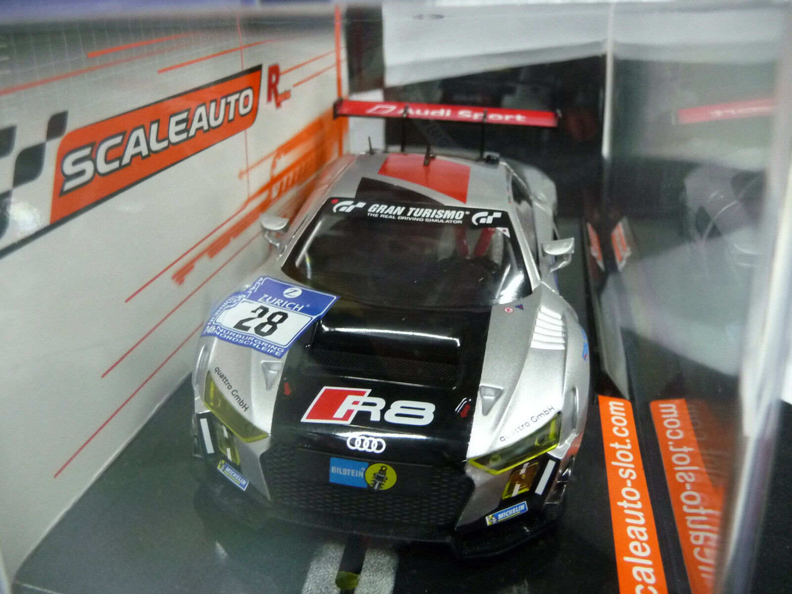Scaleauto - 1:32 SC6163R Audi LMS GT3 No28 slot car also Suits Scalextric & Carrera