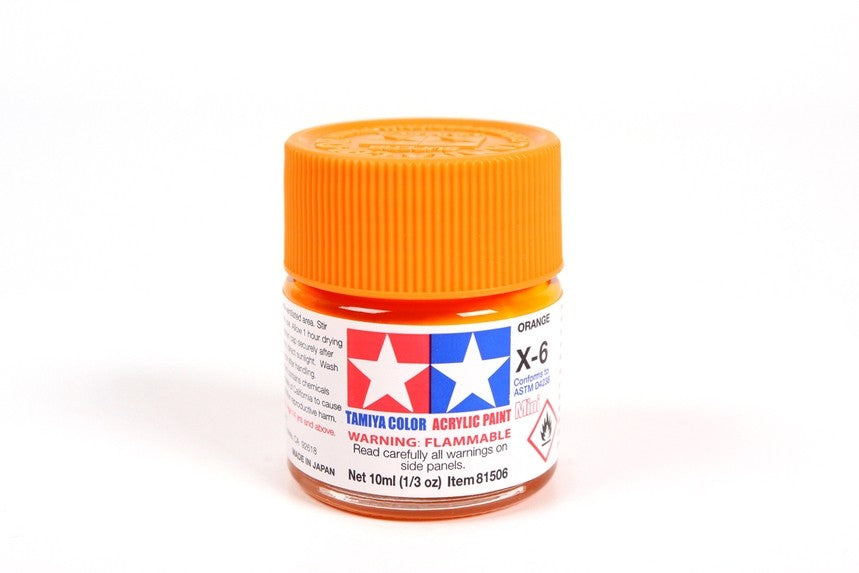X-6 TAMIYA ACRYLIC PAINT ORANGE (GLOSS)