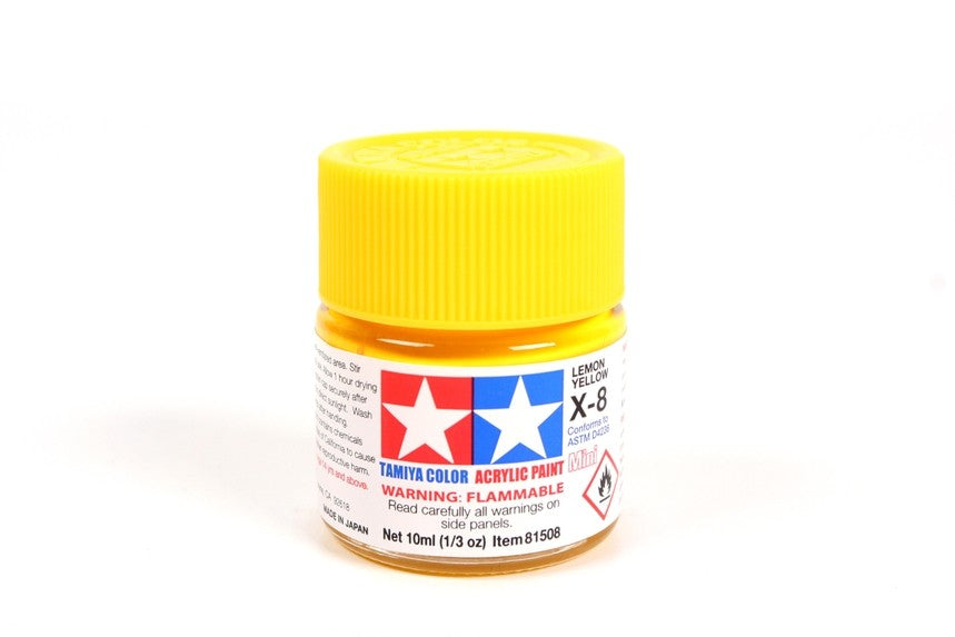 X-8 TAMIYA ACRYLIC PAINT LEMON YELLOW (GLOSS)